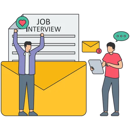 Man checking employee feedback  Illustration