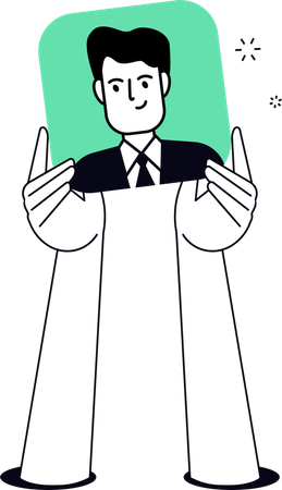 Man checking employee profile  Illustration