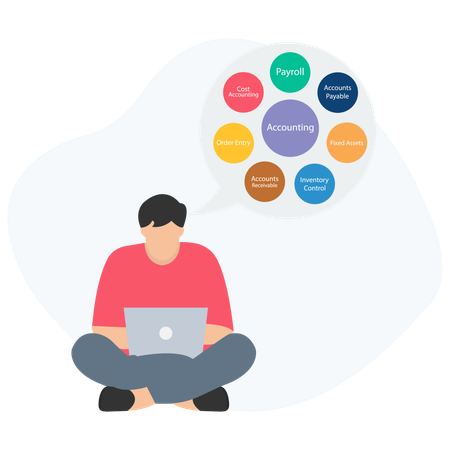Man checking fianncial Accounting  Illustration