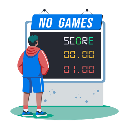 Man Checking game Scoreboard  Illustration