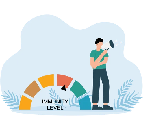 Man checking immunity level  Illustration