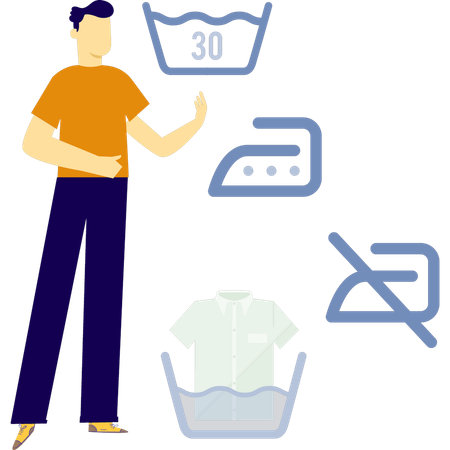 Man checking iron temperature  Illustration