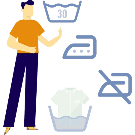 Man checking iron temperature  Illustration