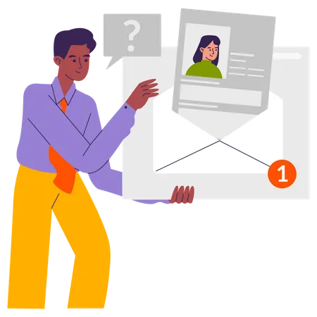 Man checking job application  Illustration