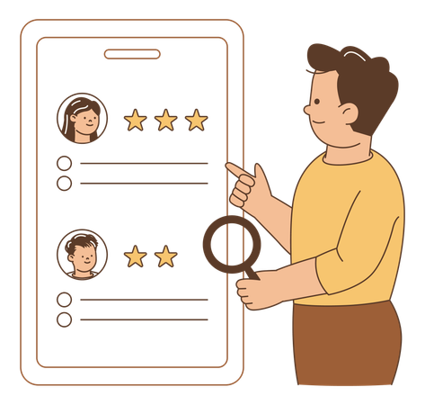 Man checking job vacancies online  Illustration