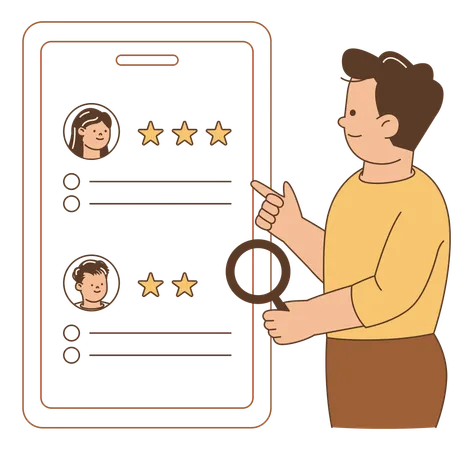 Man checking job vacancies online  Illustration