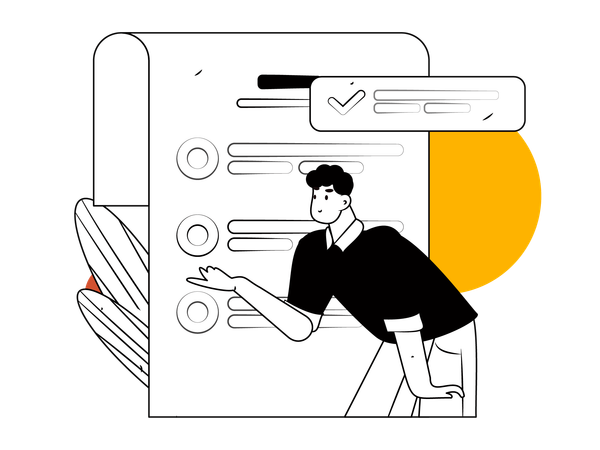 Man checking list  Illustration