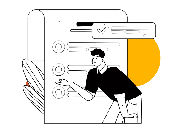 Man checking list  Illustration