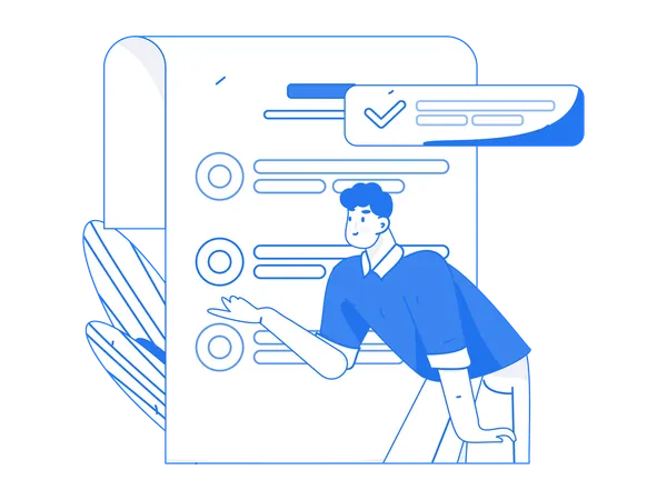 Man checking list  Illustration