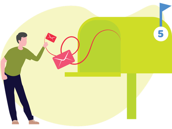 Man checking Mailbox  Illustration
