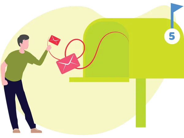 Man checking Mailbox  Illustration