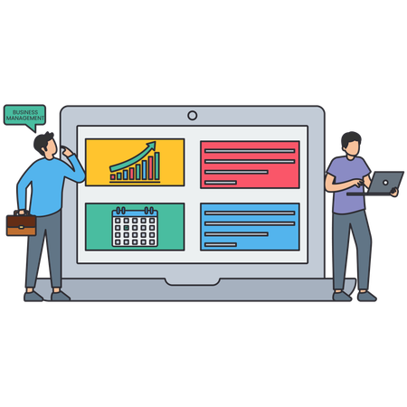 Man checking market report  Illustration