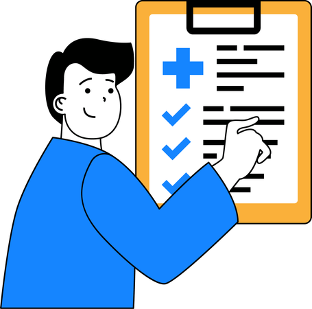 Man checking medical record  Illustration