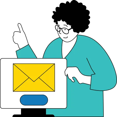 Man checking message  Illustration