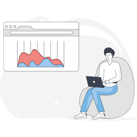 Man Checking Online Trading Platform  Illustration