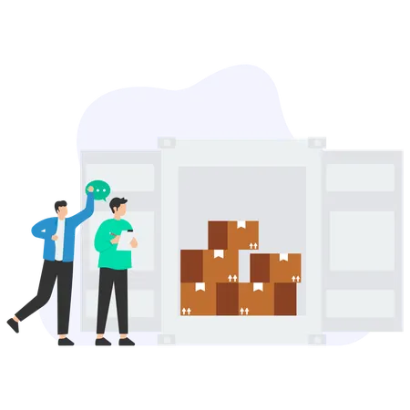 Man checking Package list  Illustration