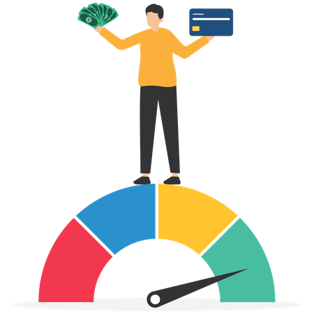 Man  checking payment performance  Illustration