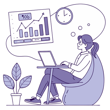 Man checking personal finance dashboard  Illustration