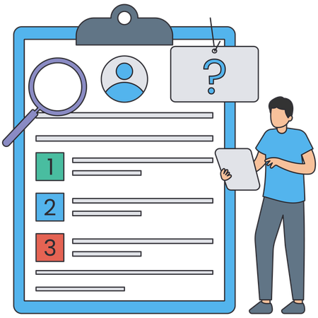 Man checking Profile Review  Illustration