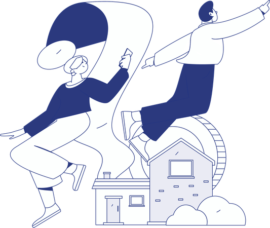 Man checking property rate  Illustration