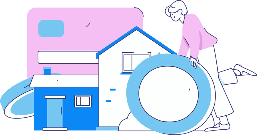 Man checking property rate  Illustration