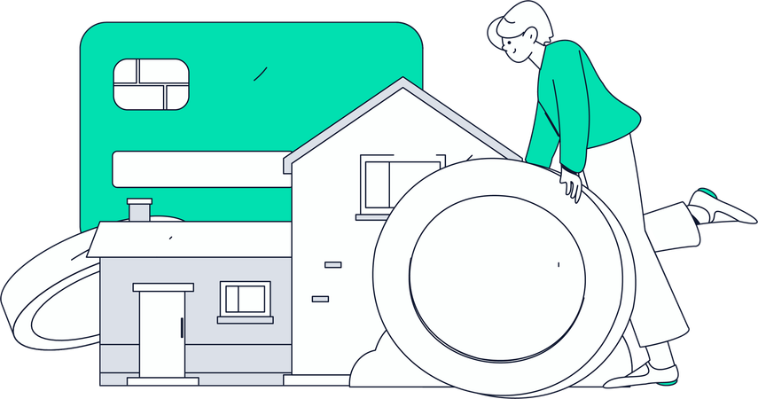 Man checking property rate  Illustration