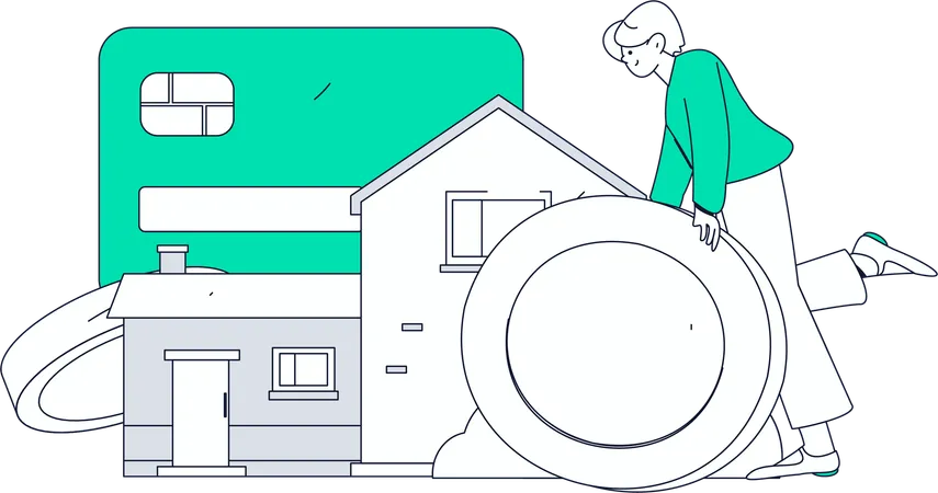 Man checking property rate  Illustration