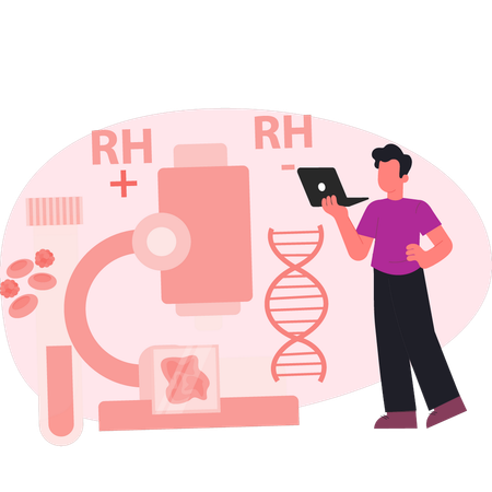 Man checking RH analysis  Illustration