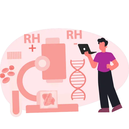 Man checking RH analysis  Illustration