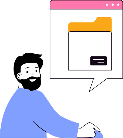 Man checking secure folder  Illustration