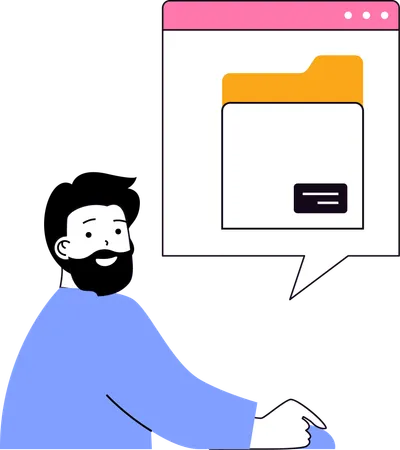 Man checking secure folder  Illustration