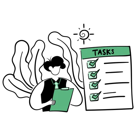 Man checking tasks  Illustration