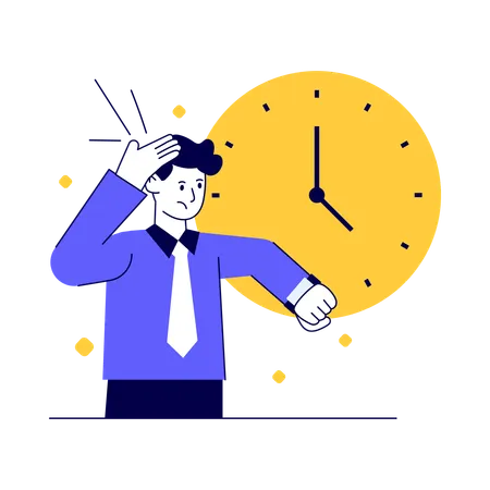 Man checking time  Illustration