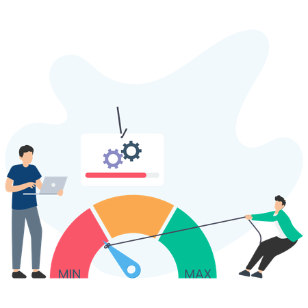 Man checking Website Performance  Illustration