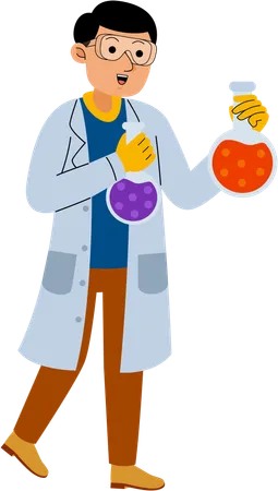 Man Chemist Profession Illustration