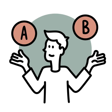 Man choice a or b  Illustration