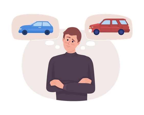 Man Choose car  Illustration