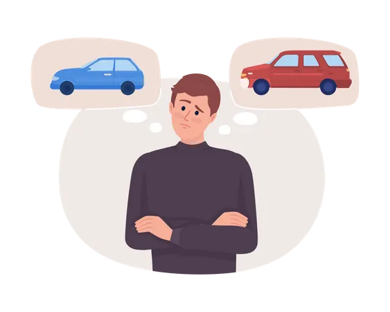 Man Choose car  Illustration