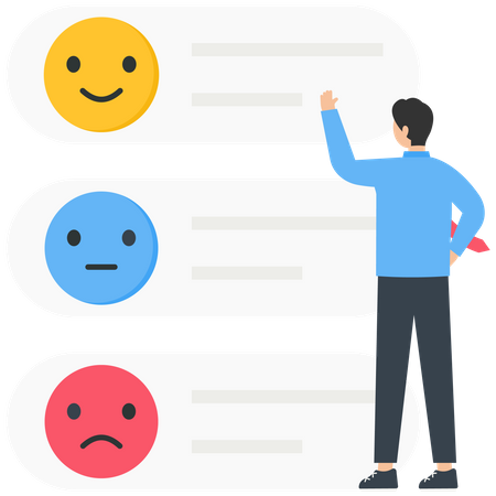 Man Choose Emotions for feedback Illustration