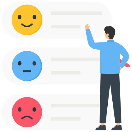 Man Choose Emotions for feedback Illustration