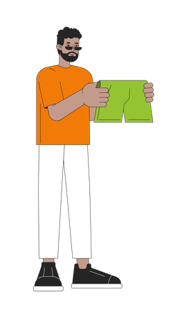 Man choosing boxer shorts  Illustration