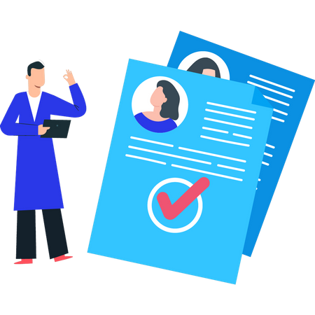 Man choosing candidate  Illustration