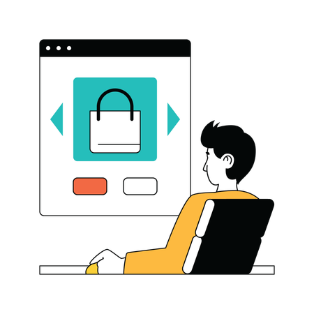 Man choosing product  Illustration