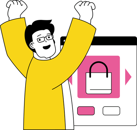 Man choosing product  Illustration