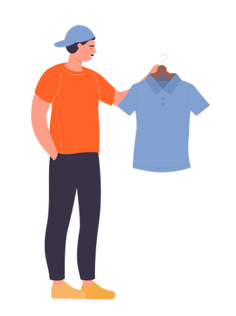 Man choosing shirt  Illustration