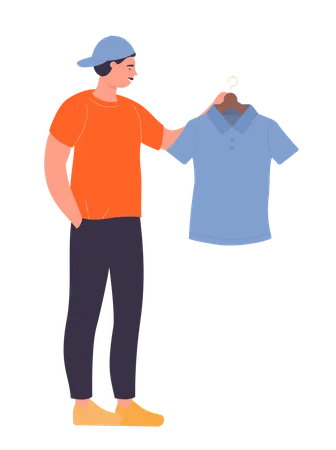 Man choosing shirt  Illustration