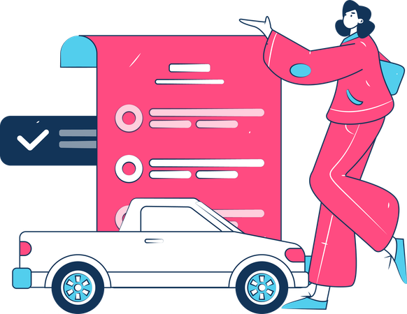 Man claiming car insurance after accident  Illustration