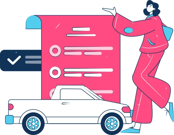 Man claiming car insurance after accident  Illustration