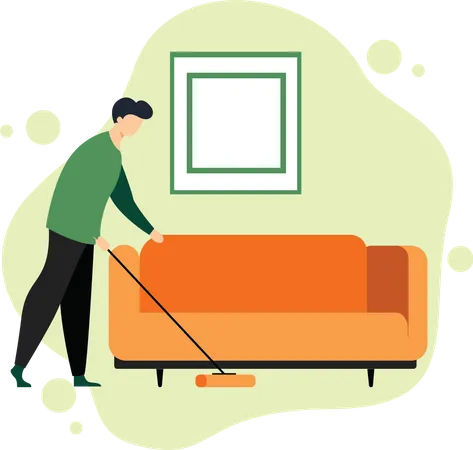 Man cleaning floor  Illustration