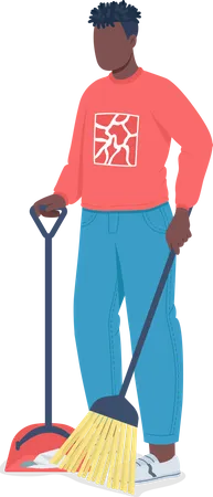 Man cleaning floor  Illustration